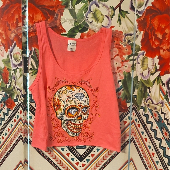 Tops - Sugar Skull Crop